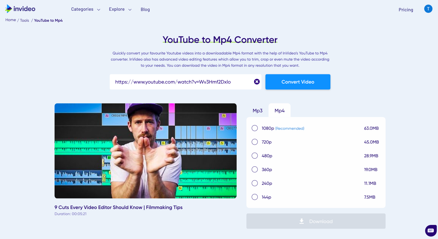 youtube to mp4 converter yt5